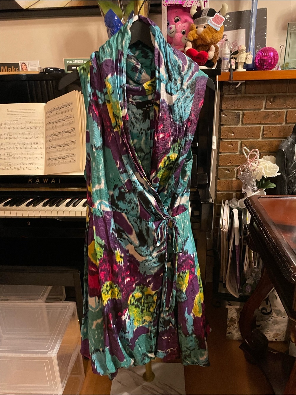 ☀️ SUMMER CLEARANCE 🛍️Laura Abstract Watercolor Tencel Wrap Dress